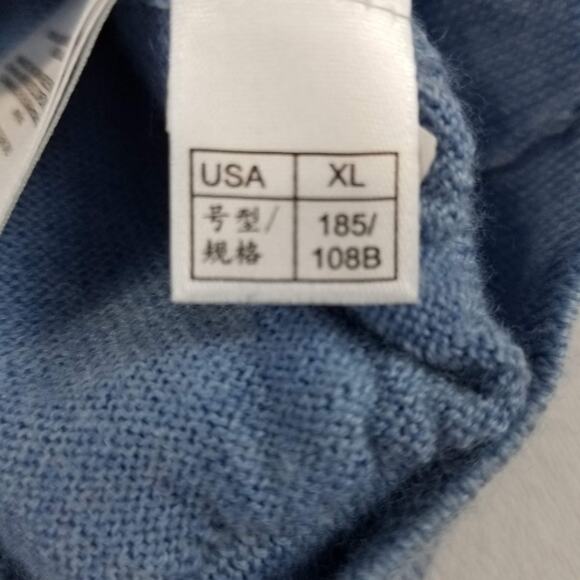 Brooks Brothers Sweater Mens XL Blue Saxxon Wool V Neck Pullover Lightweight - Picture 7 of 12